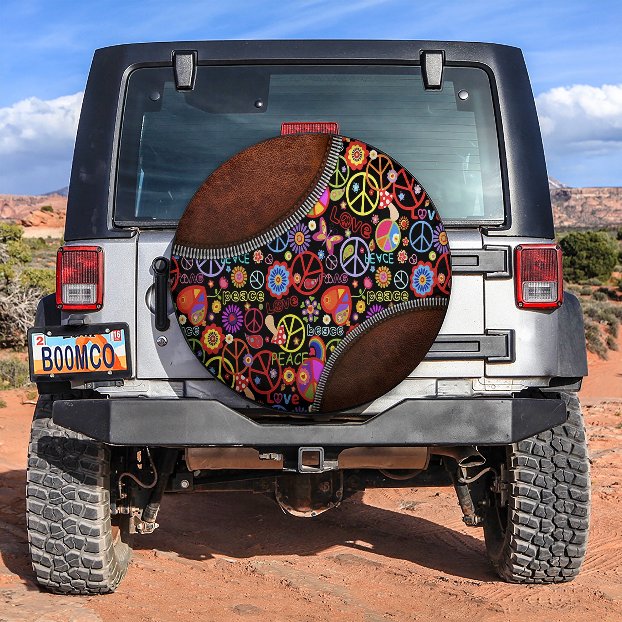 Peace Hippie Car Spare Tire Covers Gift For Campers Nearkii