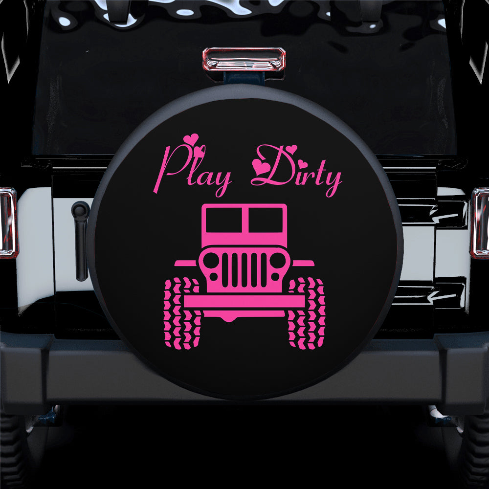 Play Dirty Pink Jeep Car Spare Tire Cover Gift For Campers Nearkii