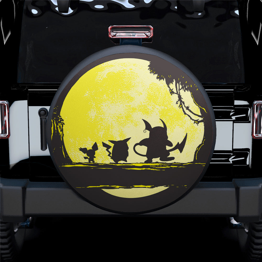 Pokemon Pikachu Raichu In Moon Night Car Spare Tire Covers Gift For Campers Nearkii