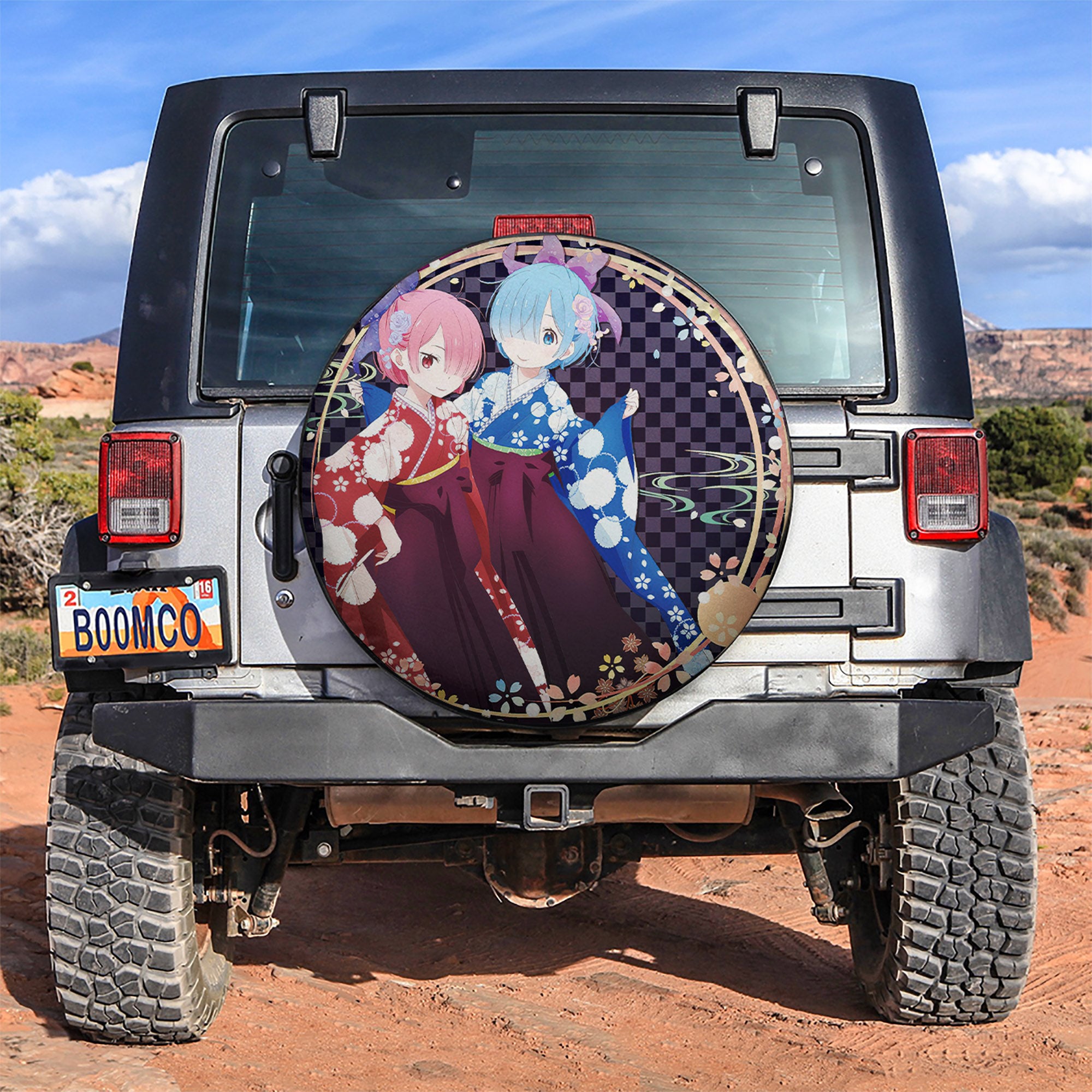 Rem Ram Re Zero Anime Car Spare Tire Covers Gift For Campers Nearkii