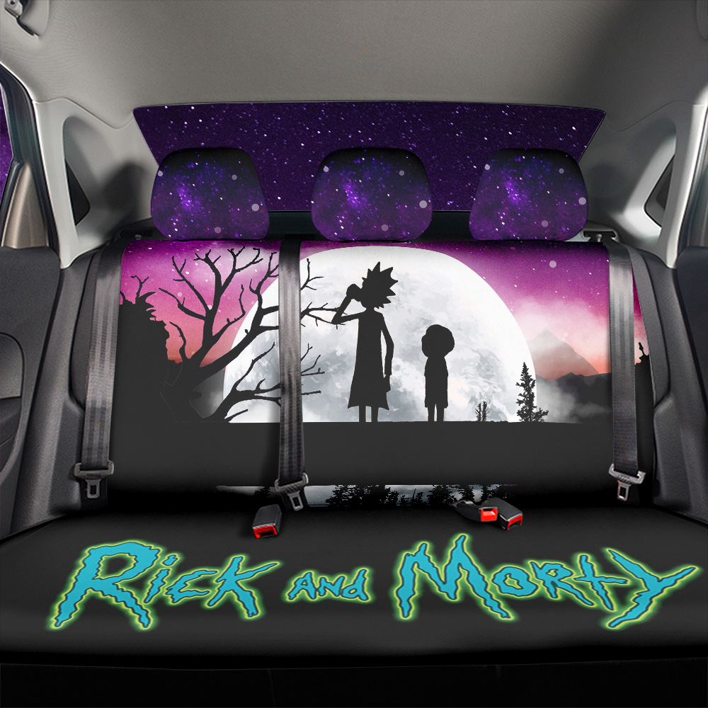 Rick And Morty Moon Night Car Back Seat Covers Decor Protectors Nearkii