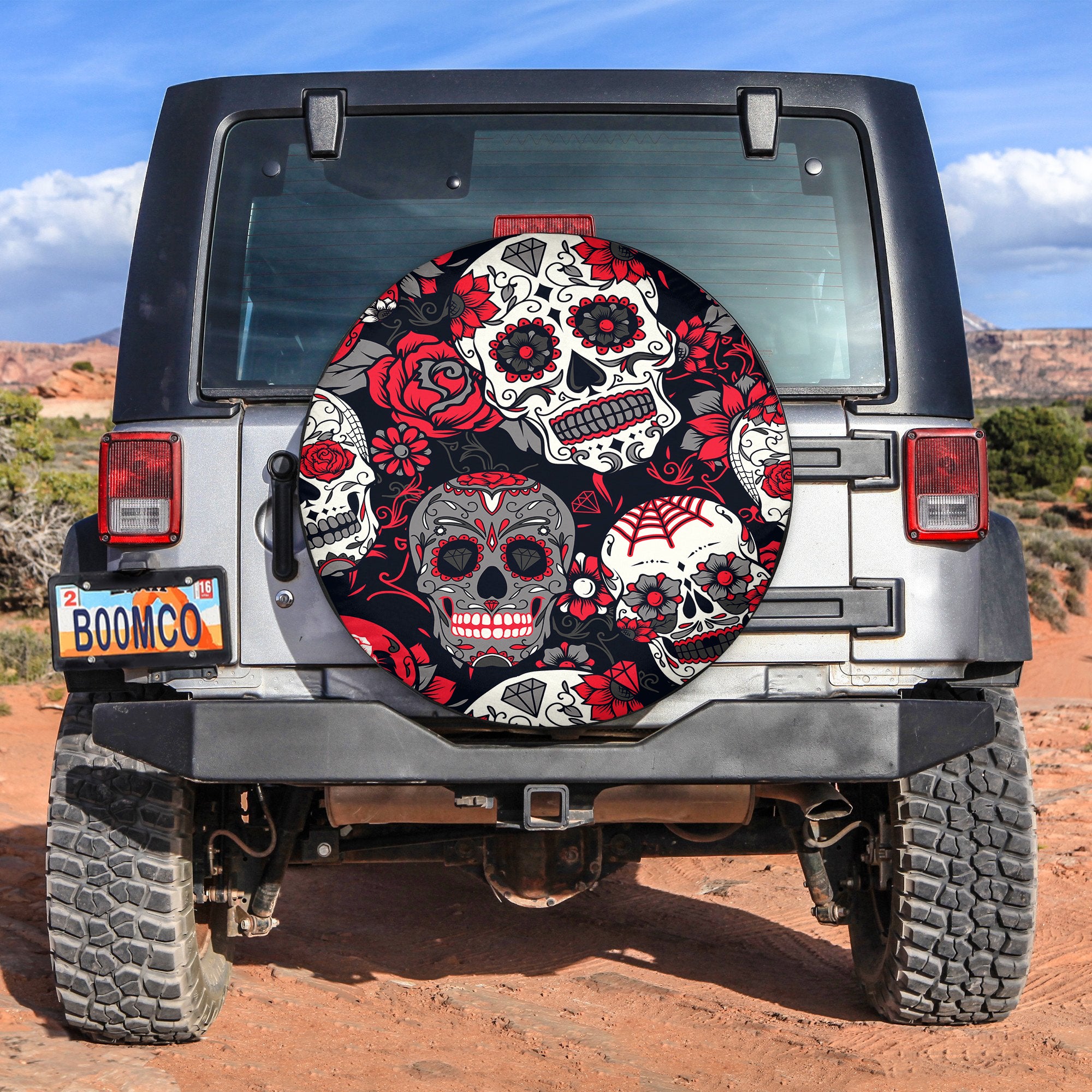 Skull Pattern Spare Tire Cover Gift For Campers Nearkii