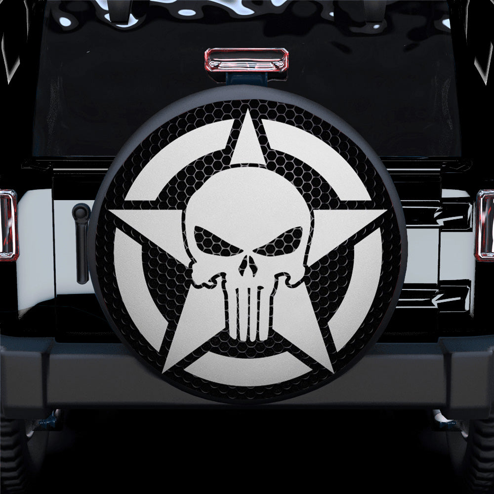 Skull Star Symbol Car Spare Tire Covers Gift For Campers Nearkii