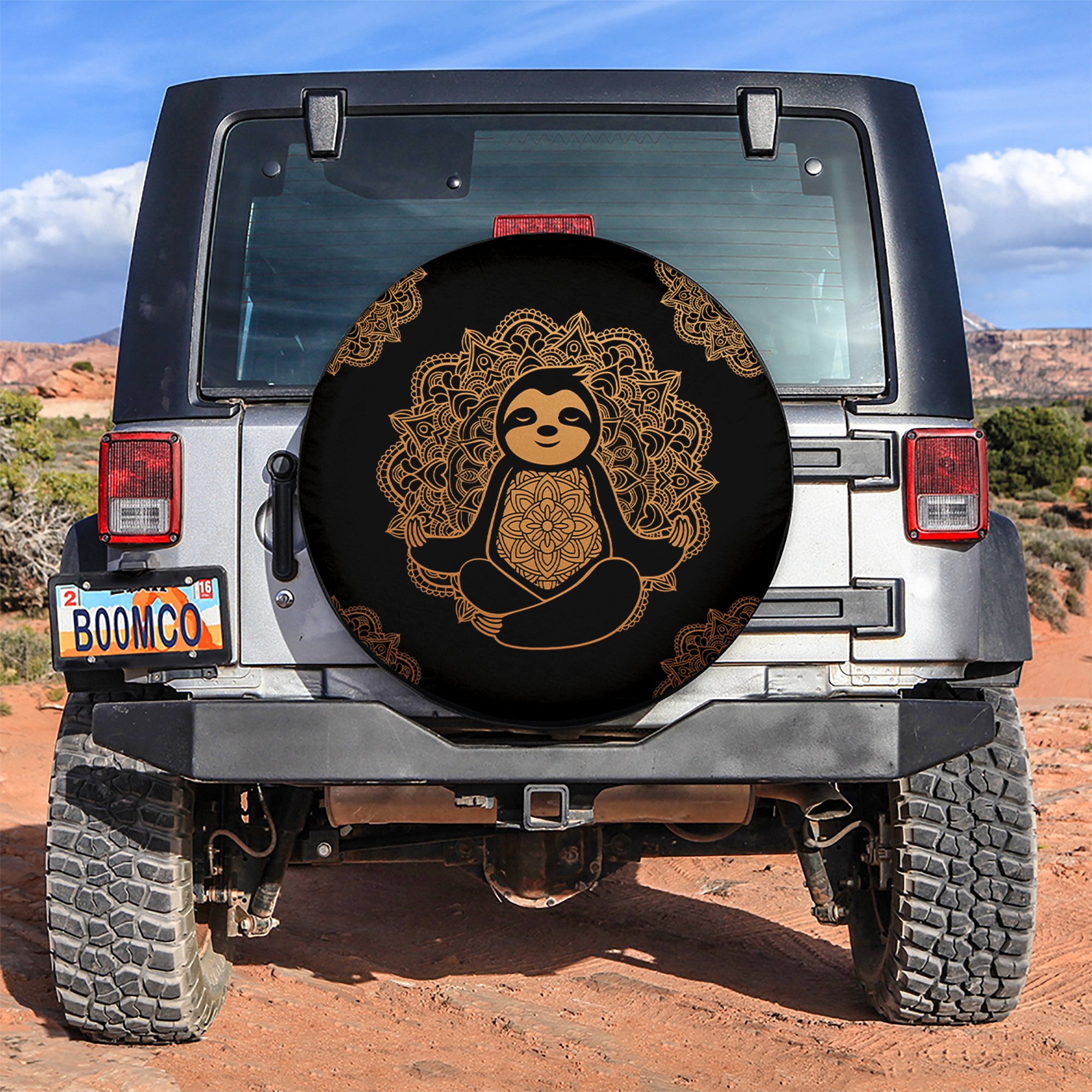 Sloth Mandala Yoda Car Spare Tire Covers Gift For Campers Nearkii