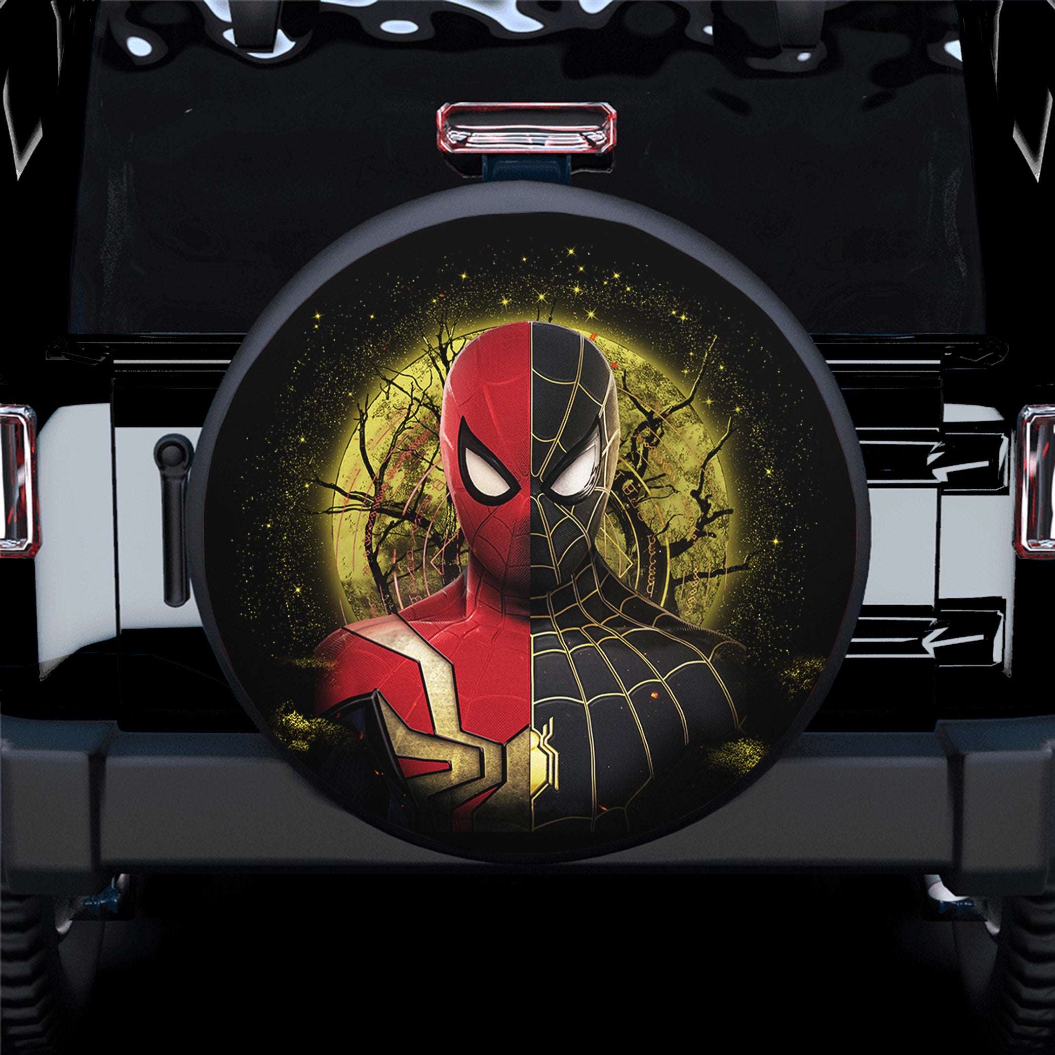Spiderman Black Suit No Way Home Moonlight Spare Tire Cover Gift For Campers Nearkii