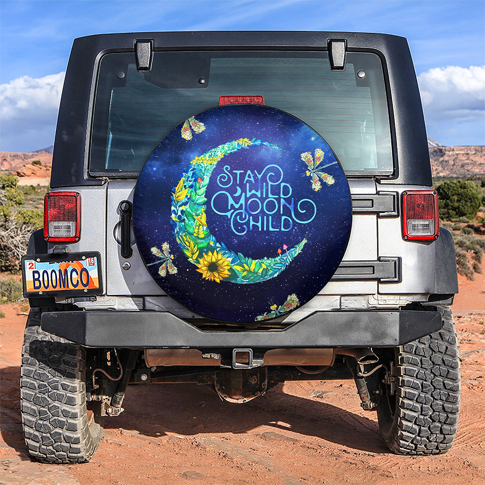 Stay Wild Moon Child Dragonfly Car Spare Tire Covers Gift For Campers Nearkii