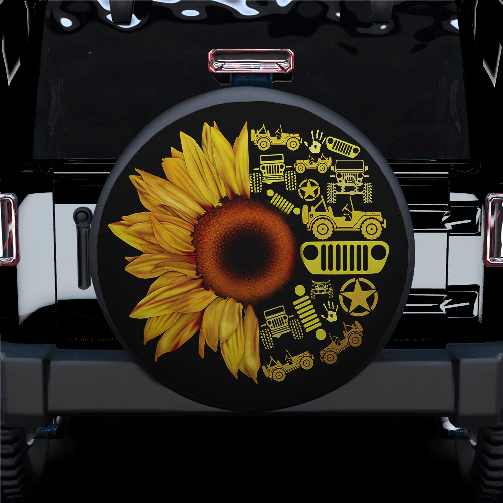 Sunflower Jeep Car Spare Tire Covers Gift For Campers Nearkii