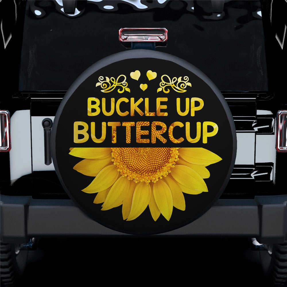 Buckle Up Buttercup Sunflower Jeep Car Spare Tire Cover Gift For Campers Nearkii