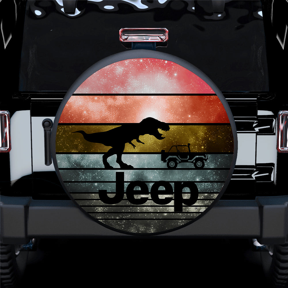 T-rex Vs Jeep Car Spare Tire Covers Gift For Campers Nearkii