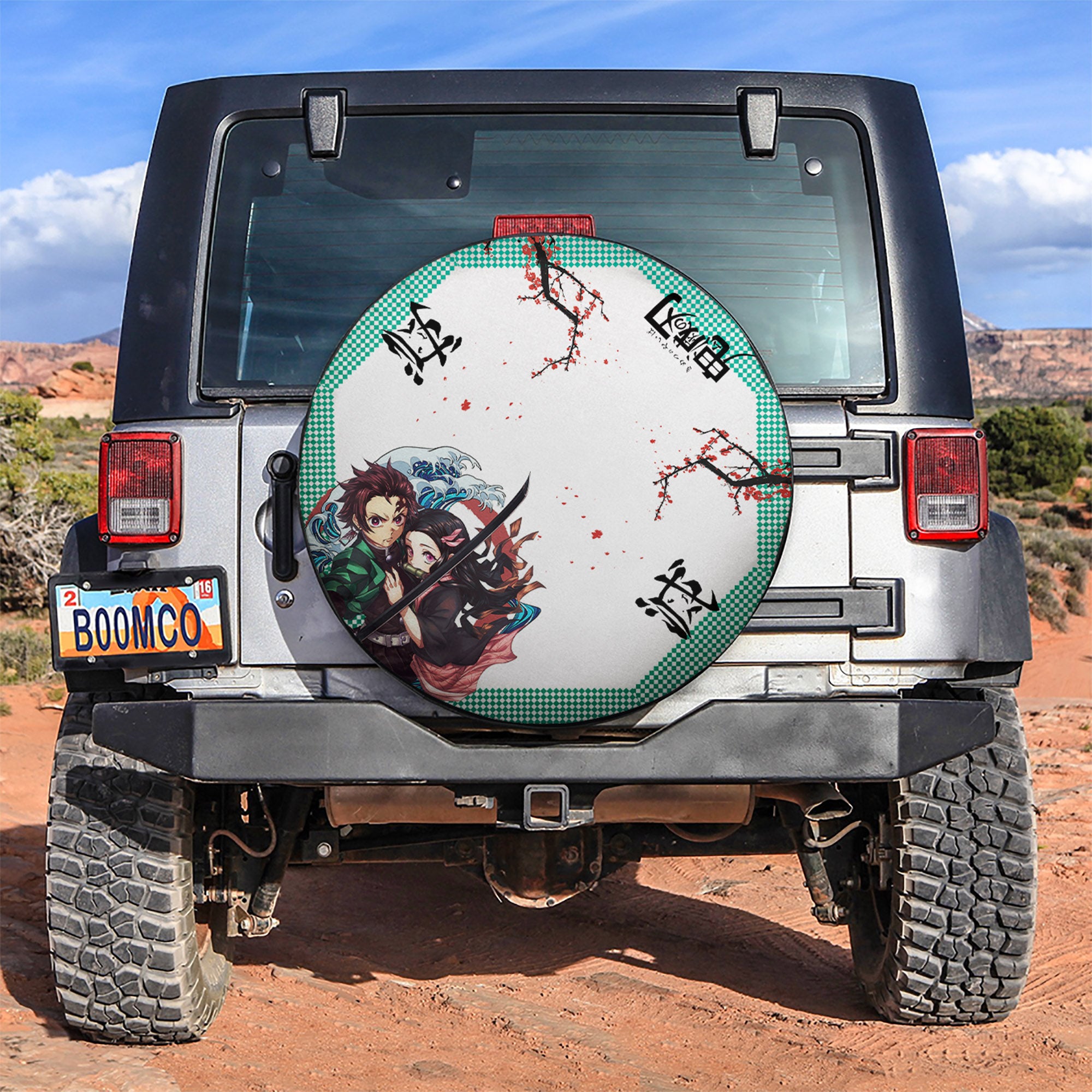 Tanjiro And Nejuko Demon Slayer Anime Car Spare Tire Covers Gift For Campers Nearkii