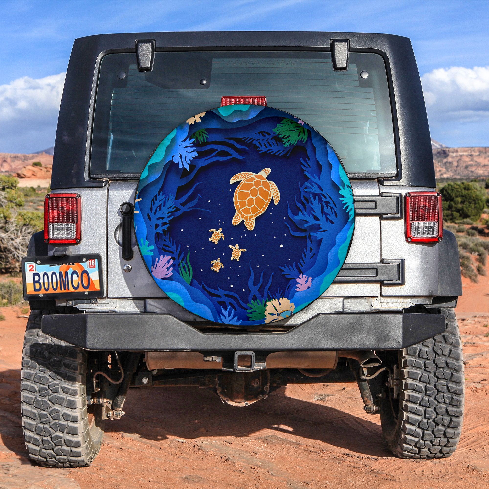 Turtle Deep Ocean Car Spare Tire Covers Gift For Campers Nearkii