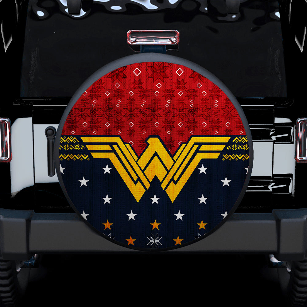 Wonder Woman Christmas Style Car Spare Tire Covers Gift For Campers Nearkii