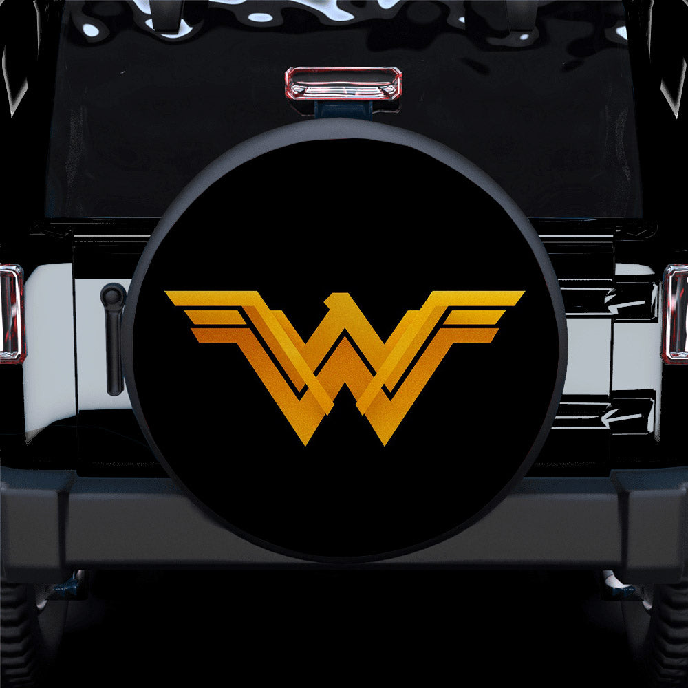 Wonder Woman Black And Yellow Car Spare Tire Covers Gift For Campers Nearkii