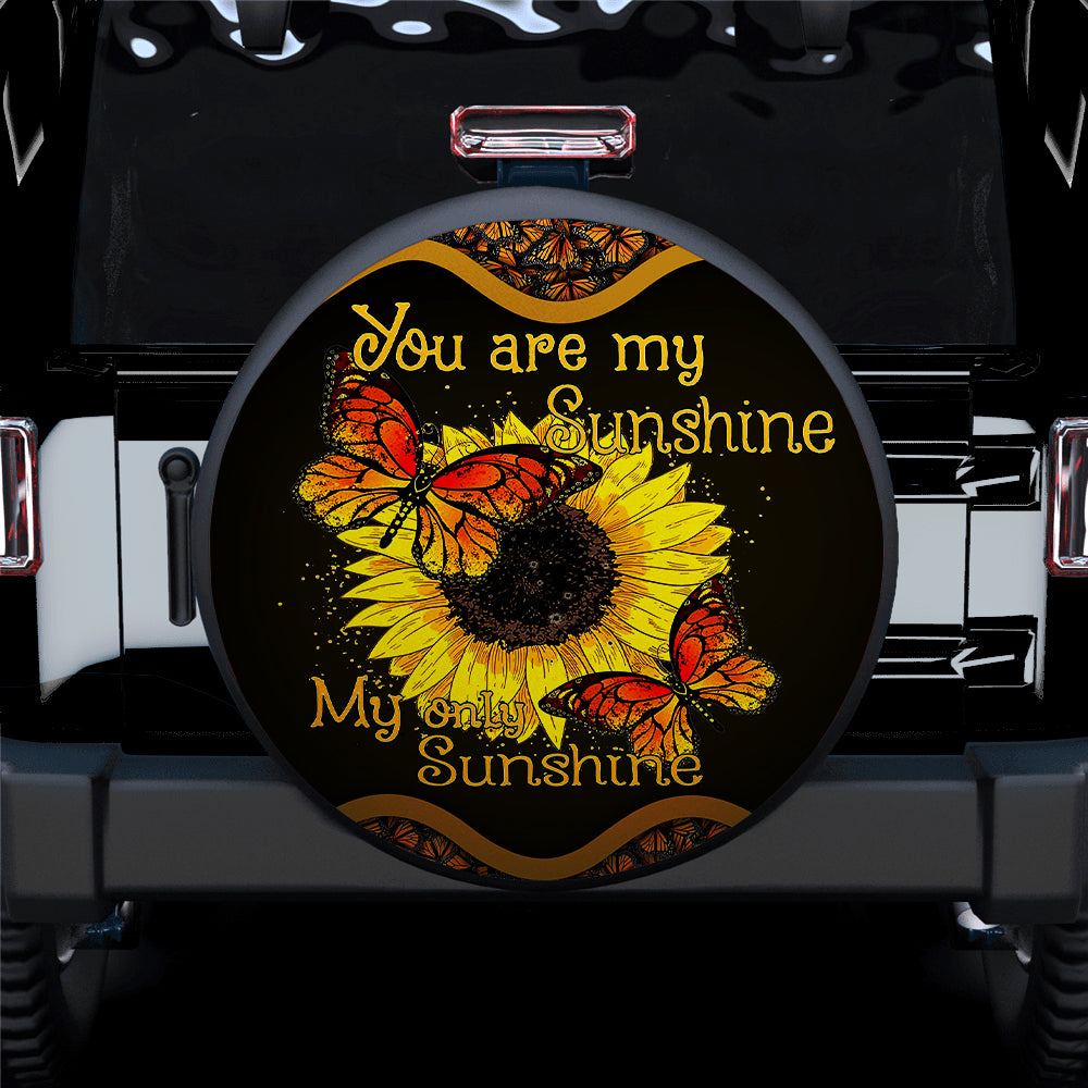You Are My Sunshine Sunflower Butterfly Car Spare Tire Covers Gift For Campers Nearkii
