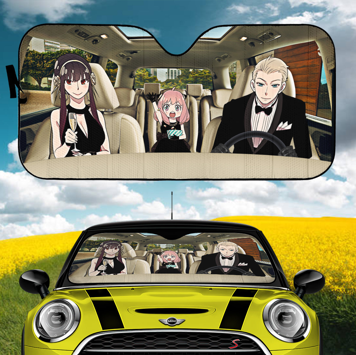 Spy X Family Anime Driving Car Auto Sunshades Nearkii