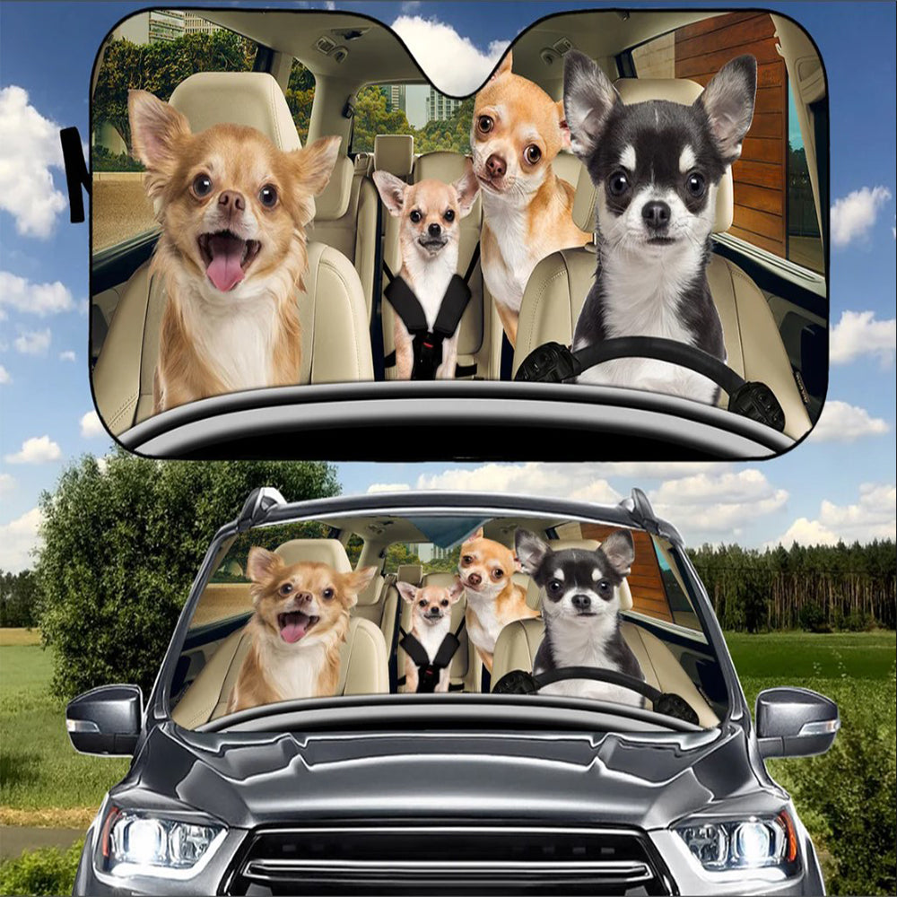 Chihuahua Family Car Auto Sunshades Nearkii