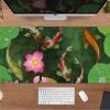 Koi Fish And Lotus Flowers Mouse Mat Nearkii