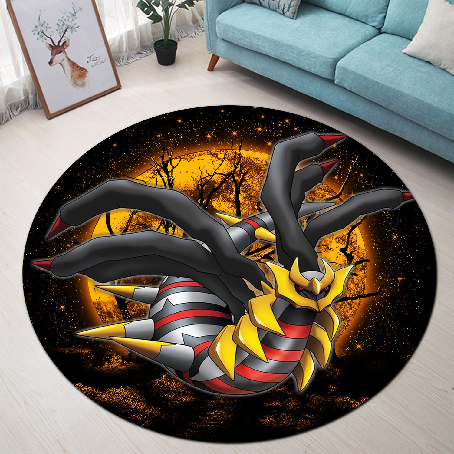 Giratina Moonlight Round Carpet Rug Bedroom Livingroom Home Decor Nearkii