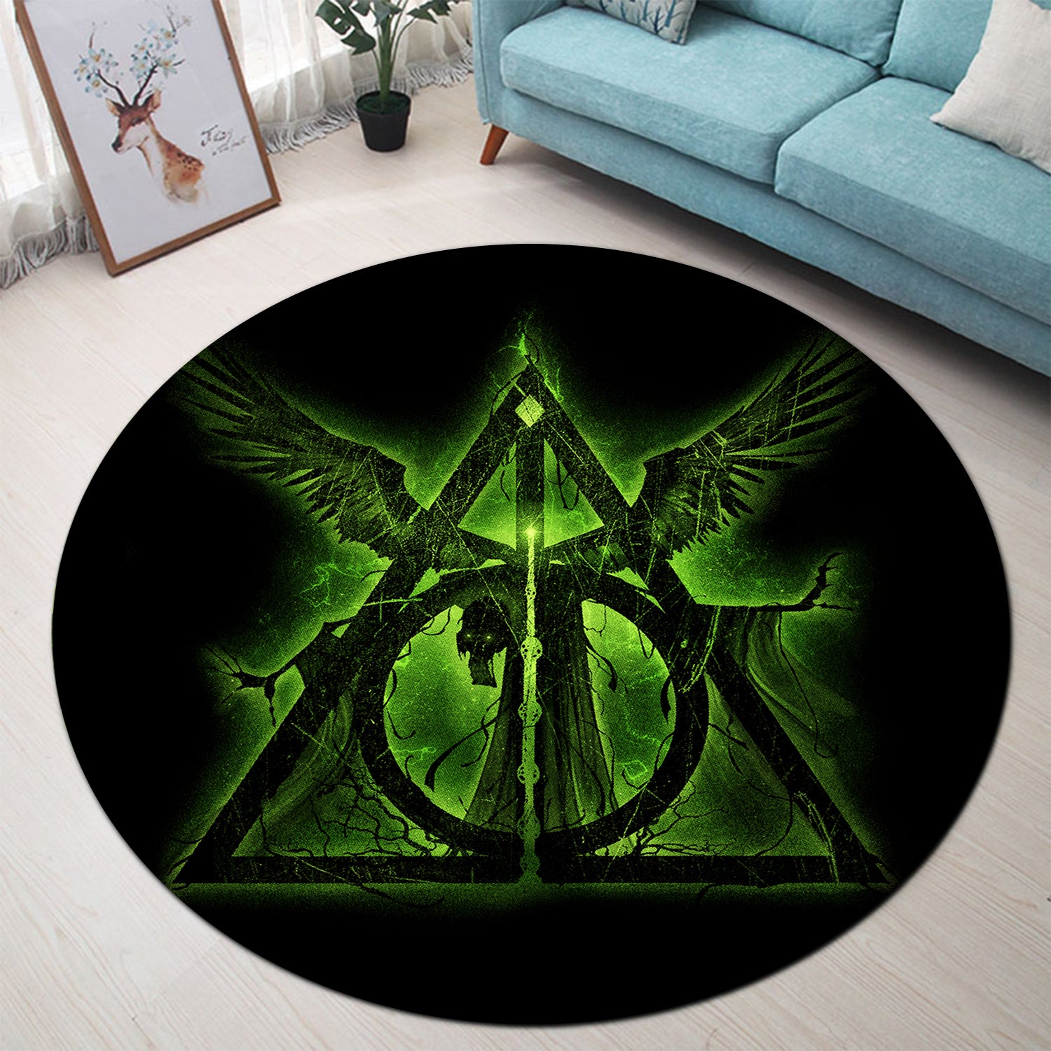 Harry Potter Symbol Round Carpet Rug Bedroom Livingroom Home Decor Nearkii