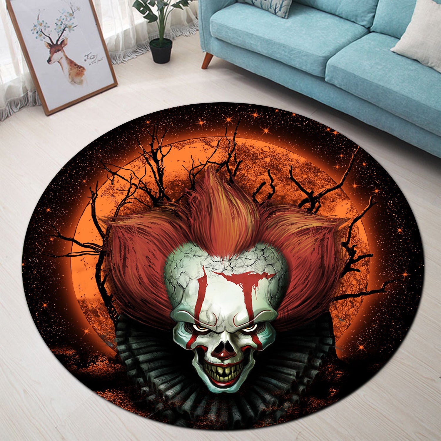 It Horror Movie Moonlight Round Carpet Rug Bedroom Livingroom Home Decor Nearkii