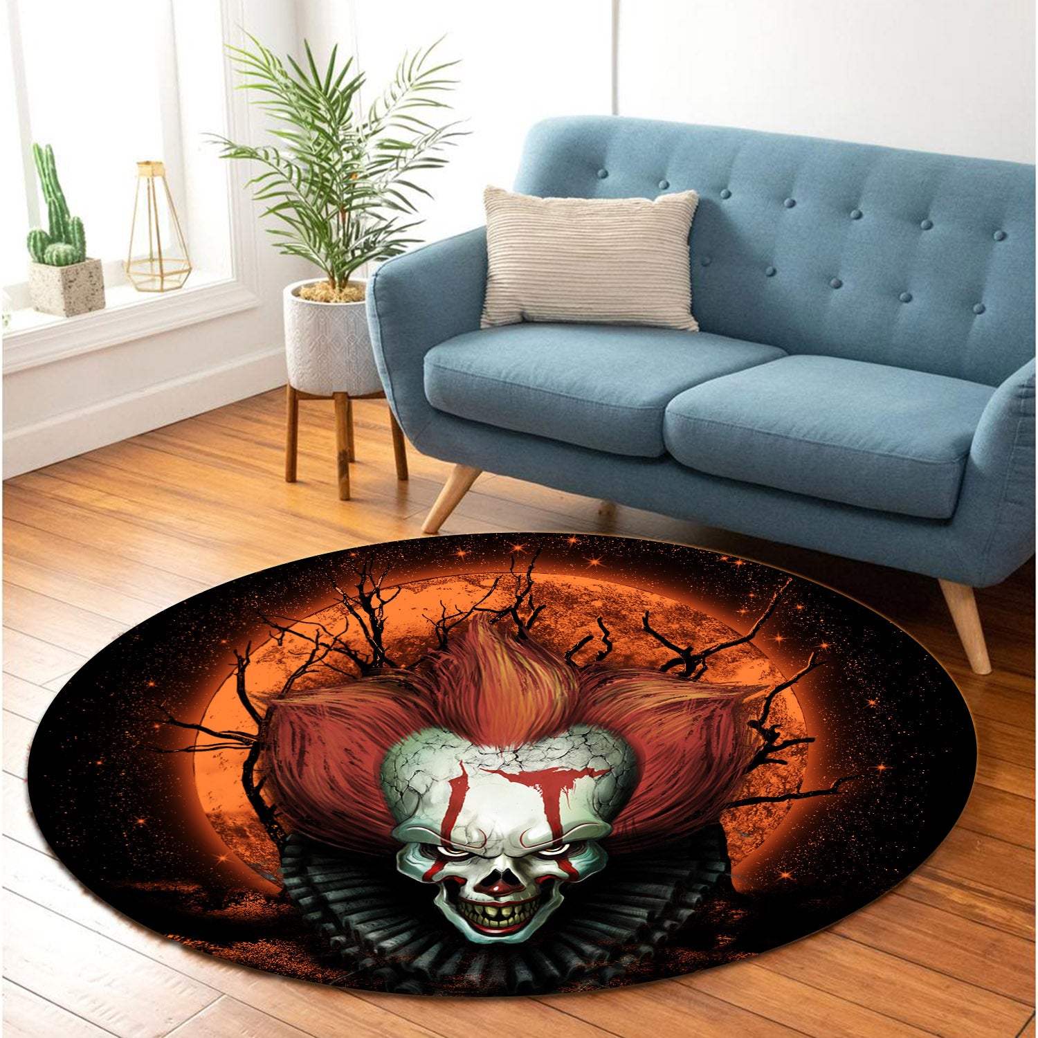 It Horror Movie Moonlight Round Carpet Rug Bedroom Livingroom Home Decor Nearkii