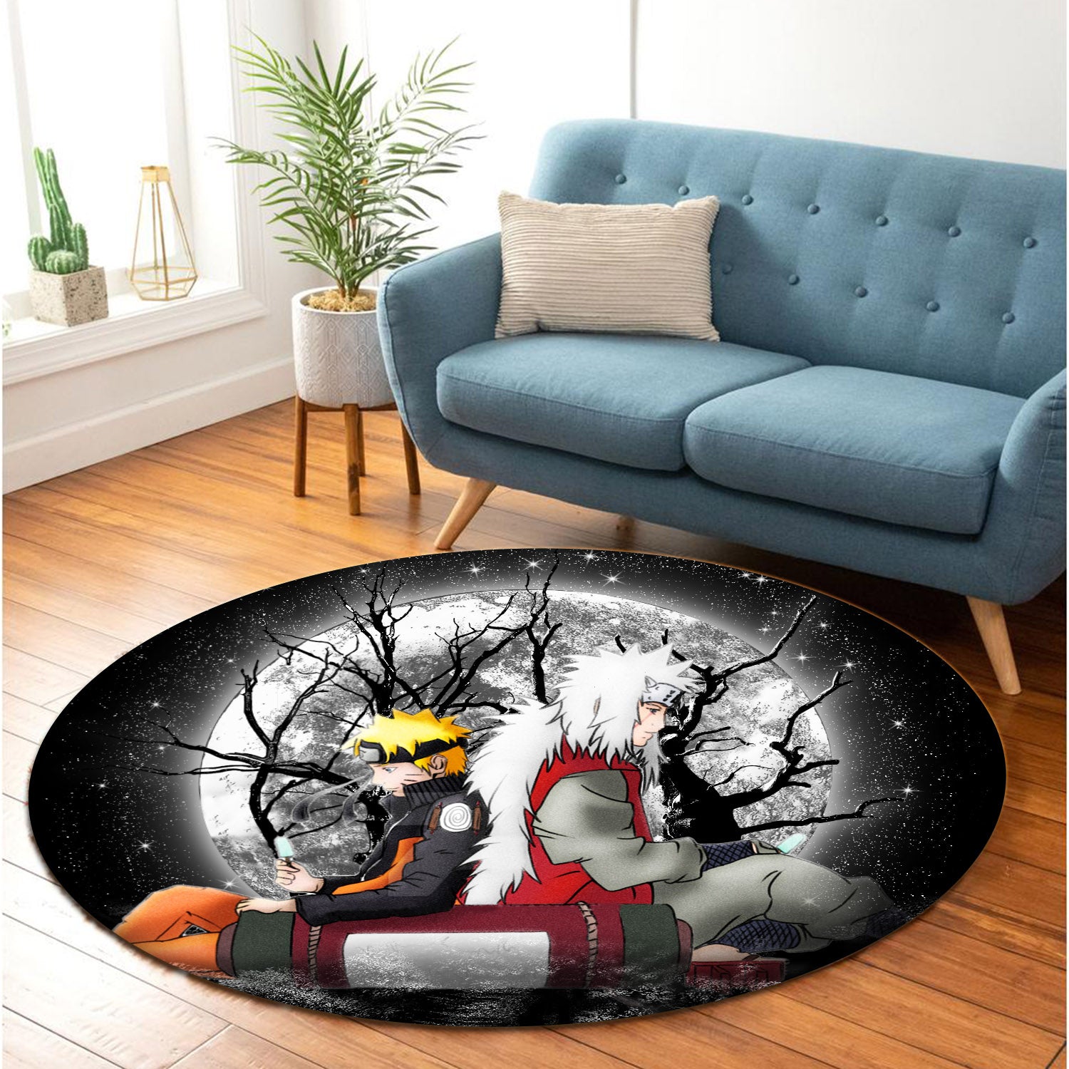 Jiraya Naruto Moonlight Round Carpet Rug Bedroom Livingroom Home Decor Nearkii