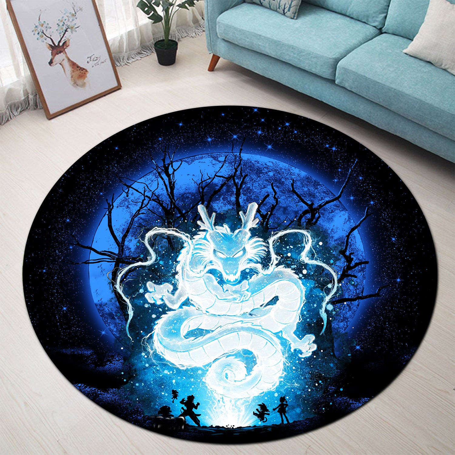 Shenron Dragon Ball Moonlight Round Carpet Rug Bedroom Livingroom Home Decor Nearkii