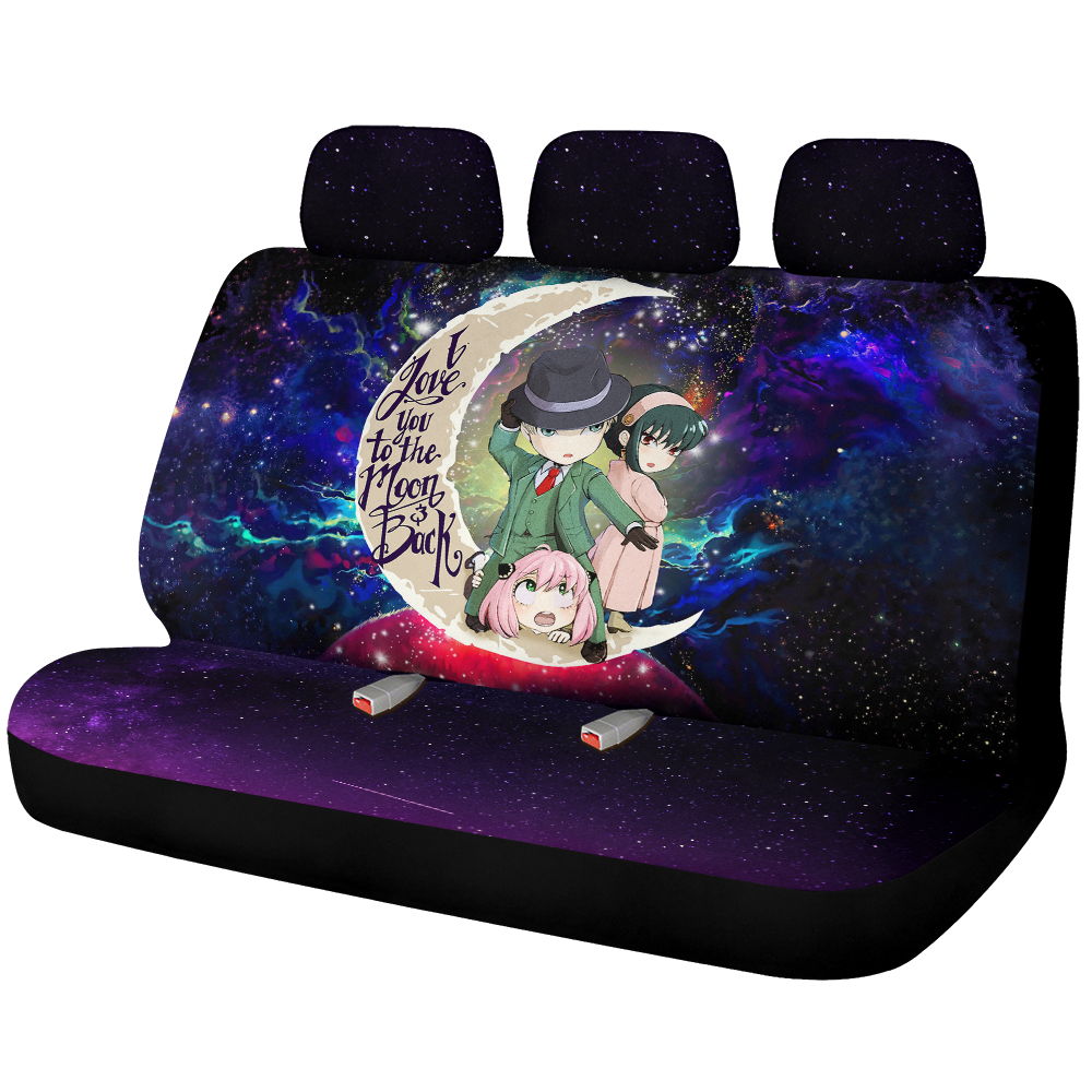 Spy.x.Family Love You To The Moon Galaxy Car Back Seat Covers Decor Protectors Nearkii