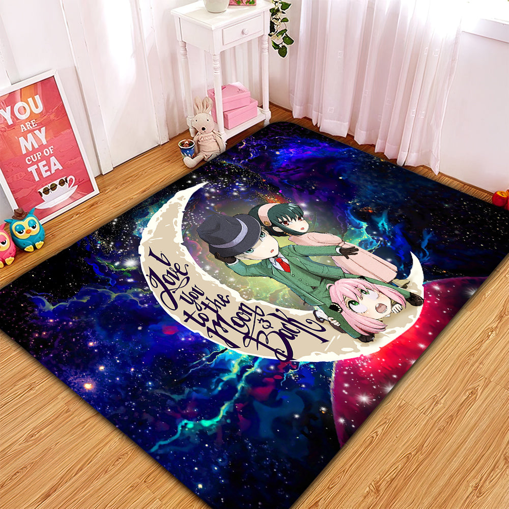 Spy.x.Family Love You To The Moon Galaxy Rug Carpet Rug Home Room Decor Nearkii