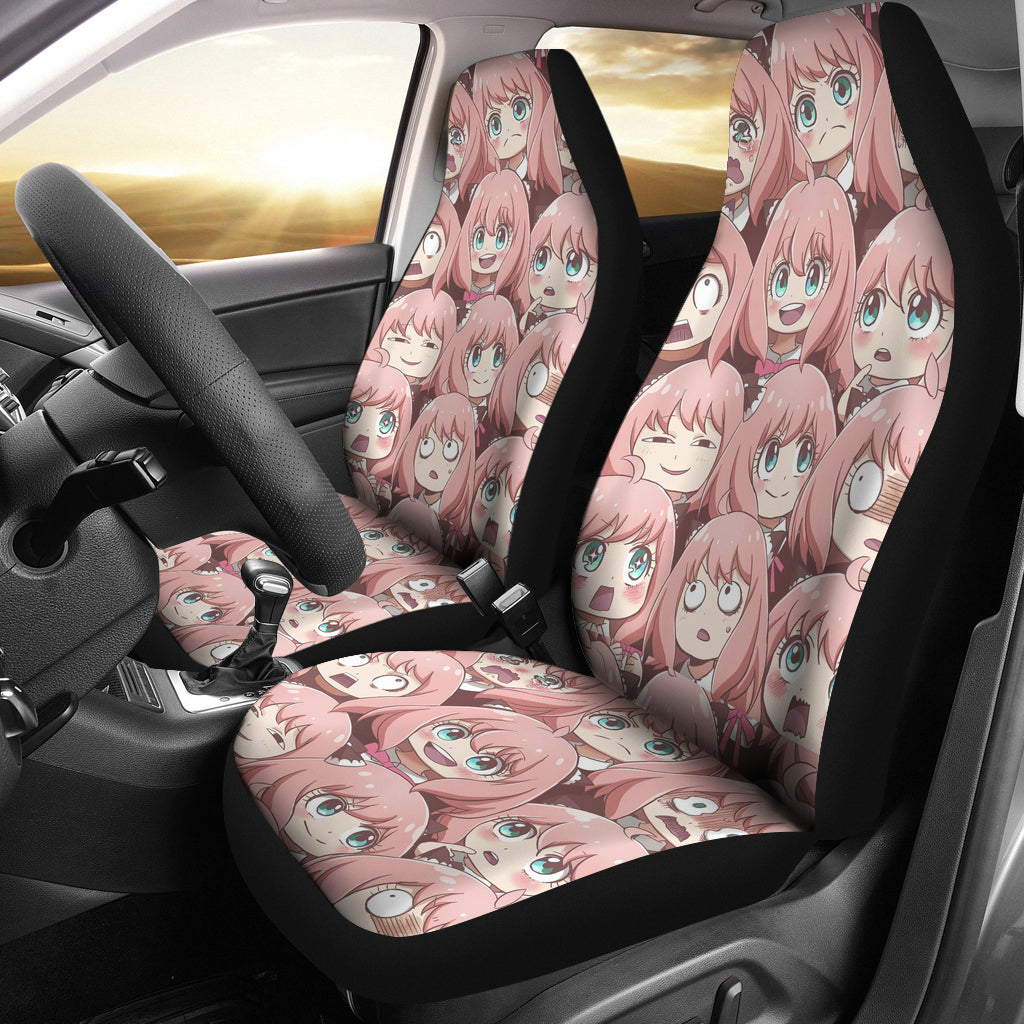 Anya Funny Reaction Spy X Family Premium Custom Car Seat Covers Decor Protectors Nearkii