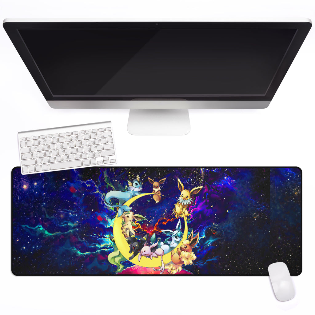 Eevee Evolution Pokemon Family Love You To The Moon Galaxy Mouse Mat Nearkii