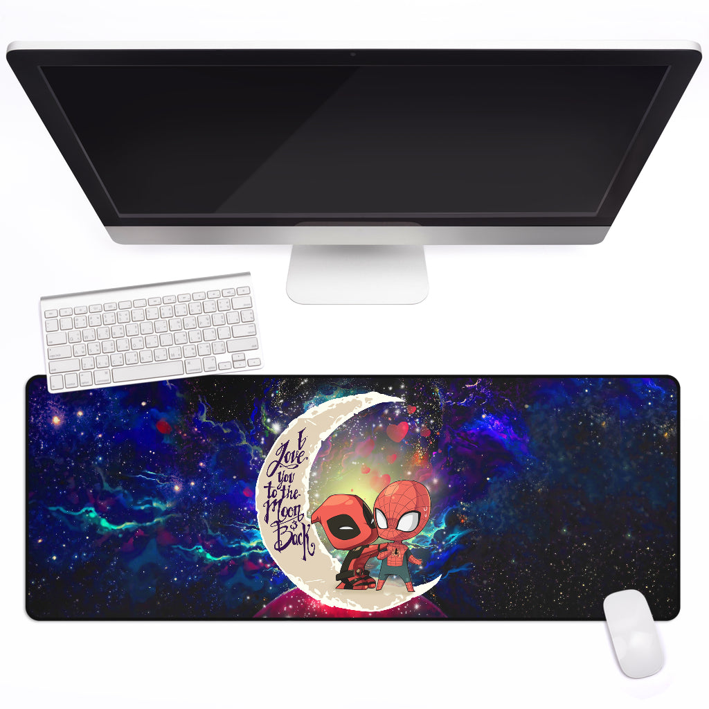 Spiderman And Deadpool Couple Love You To The Moon Galaxy Mouse Mat Nearkii