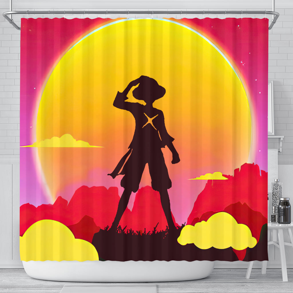 One Piece Sunset Shower Curtain Nearkii