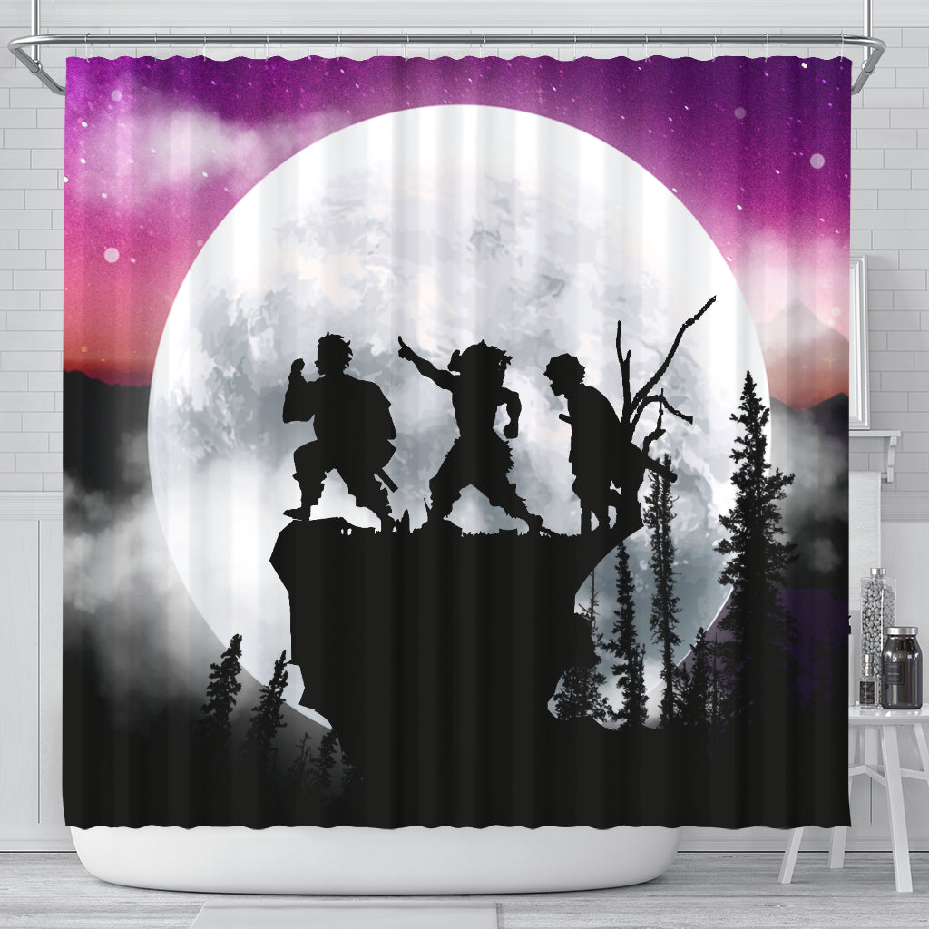 Demon Slayer Kimetsu No Yaiba Moonnight Shower Curtain Nearkii