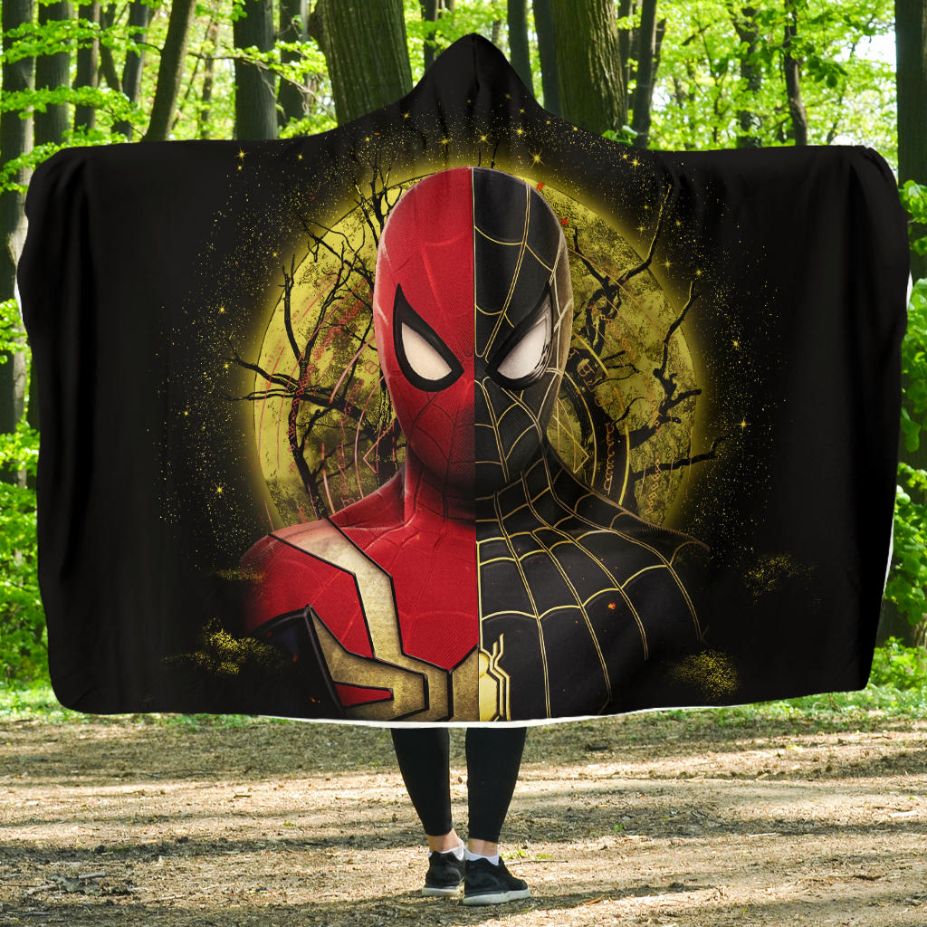 Spider Man Black Suit No Way Home 2 Moonlight Economy Hooded Blanket Nearkii