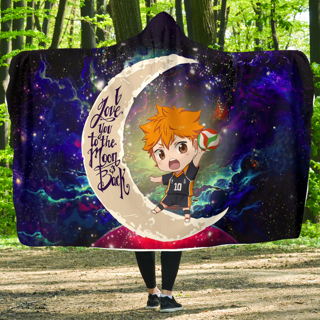Hinata haikyuu Love You To The Moon Galaxy Economy Hooded Blanket Nearkii