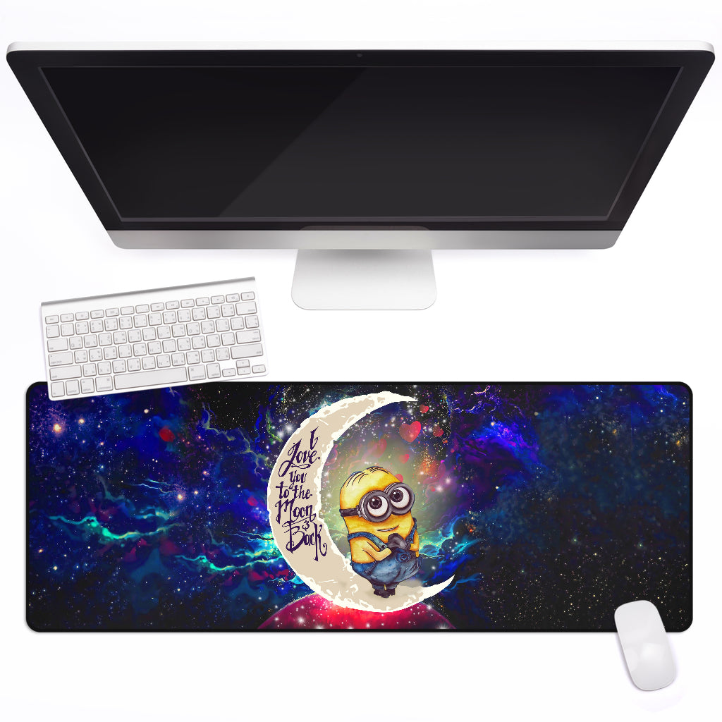 Cute Minions Despicable Me Love You To The Moon Galaxy Mouse Mat Nearkii