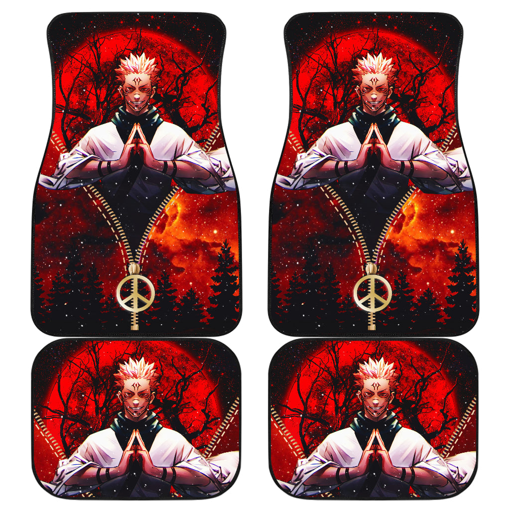 Sukuna Jujutsu Kaisen Darkness Hippie Galaxy Zipper Car Floor Mats Car Accessories Nearkii