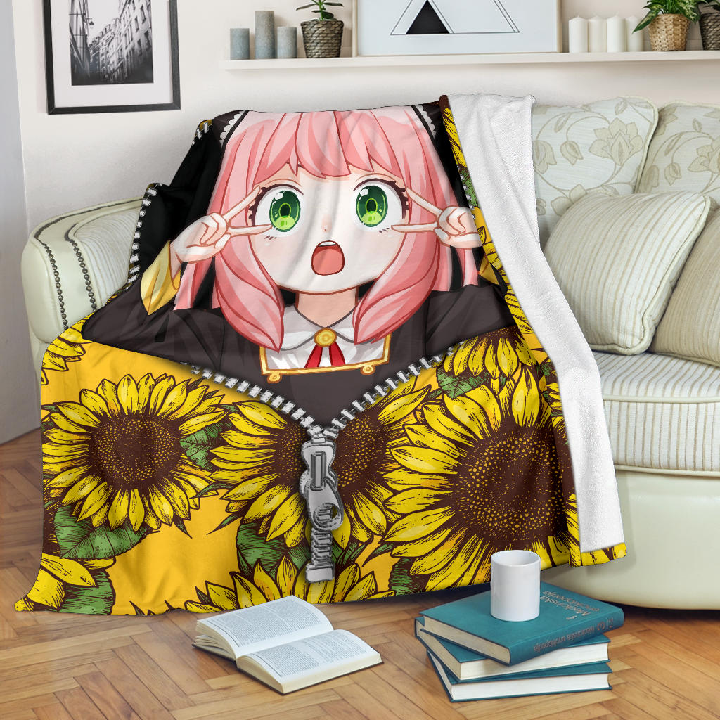 Anya Sunflower Zipper Premium Blanket Nearkii