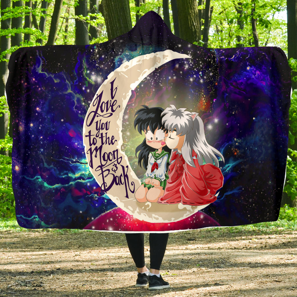 Inuyasha Love You To The Moon Galaxy Economy Hooded Blanket Nearkii