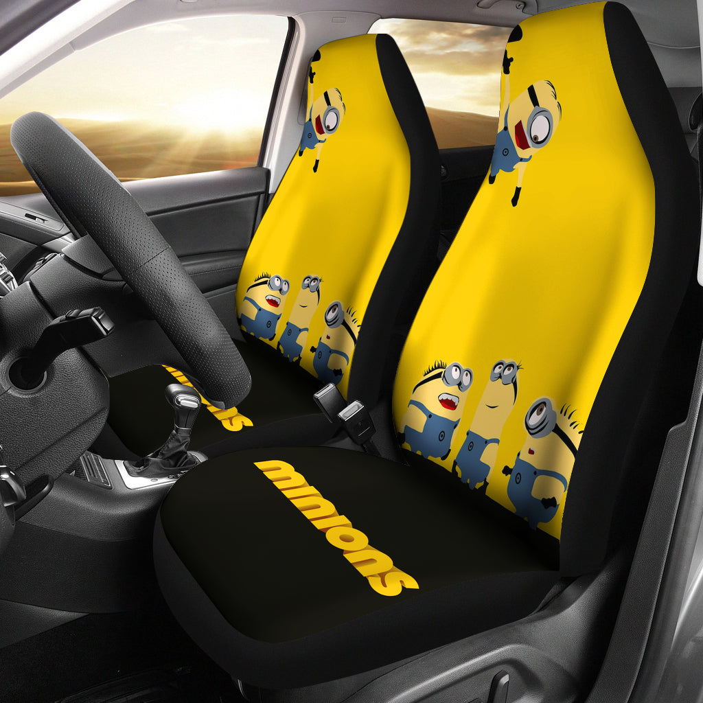 Minions Hanging Funny Premium Custom Car Seat Covers Decor Protectors Nearkii