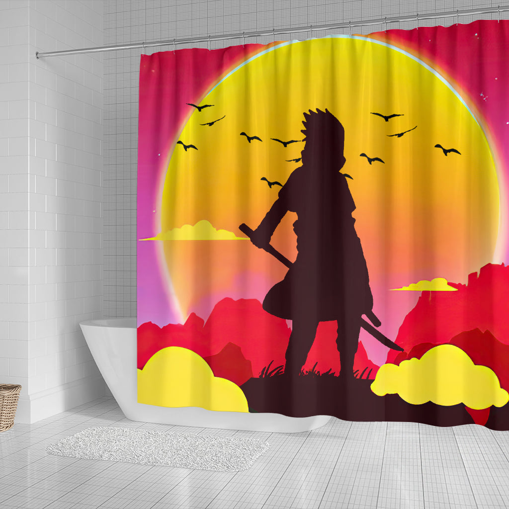 Uchiha Sasuke Naruto Sunset Shower Curtain Nearkii