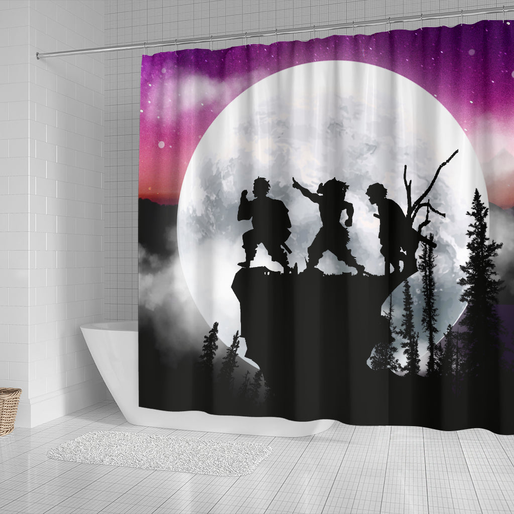 Demon Slayer Kimetsu No Yaiba Moonnight Shower Curtain Nearkii