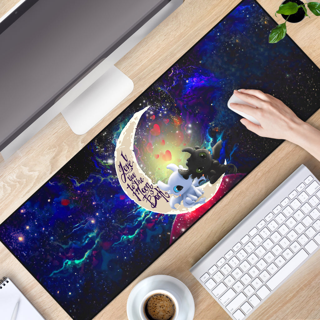 Toothless Light Fury Night Fury Love You To The Moon Galaxy Mouse Mat Nearkii