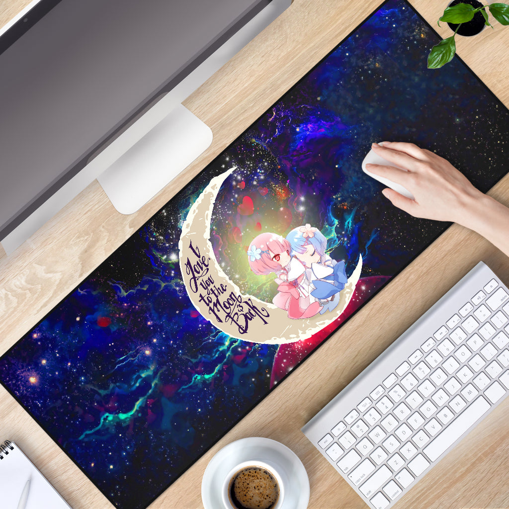 Ram And Rem Rezero Love You To The Moon Galaxy Mouse Mat Nearkii