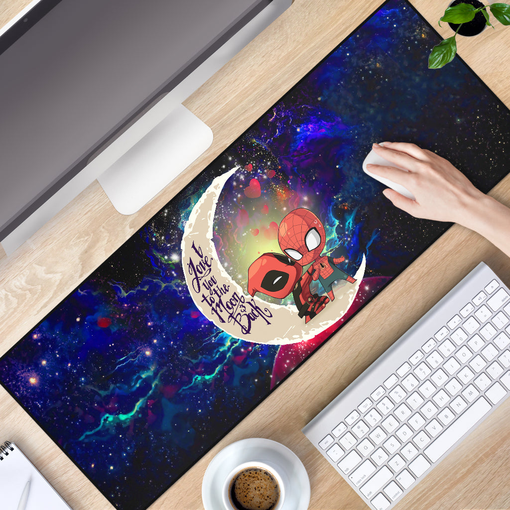 Spiderman And Deadpool Couple Love You To The Moon Galaxy Mouse Mat Nearkii