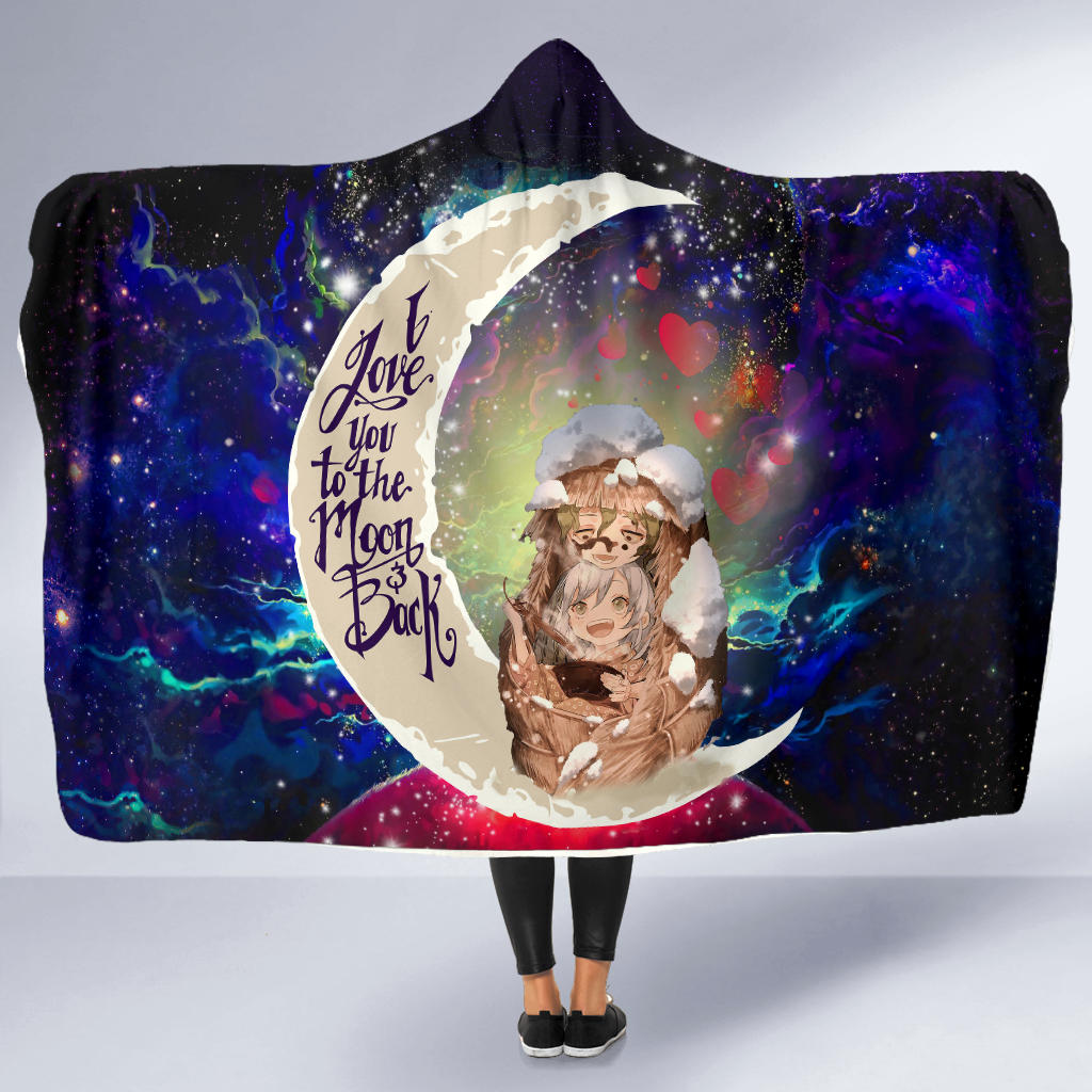Kimtsu no yaiba Love You To The Moon Galaxy Economy Hooded Blanket Nearkii