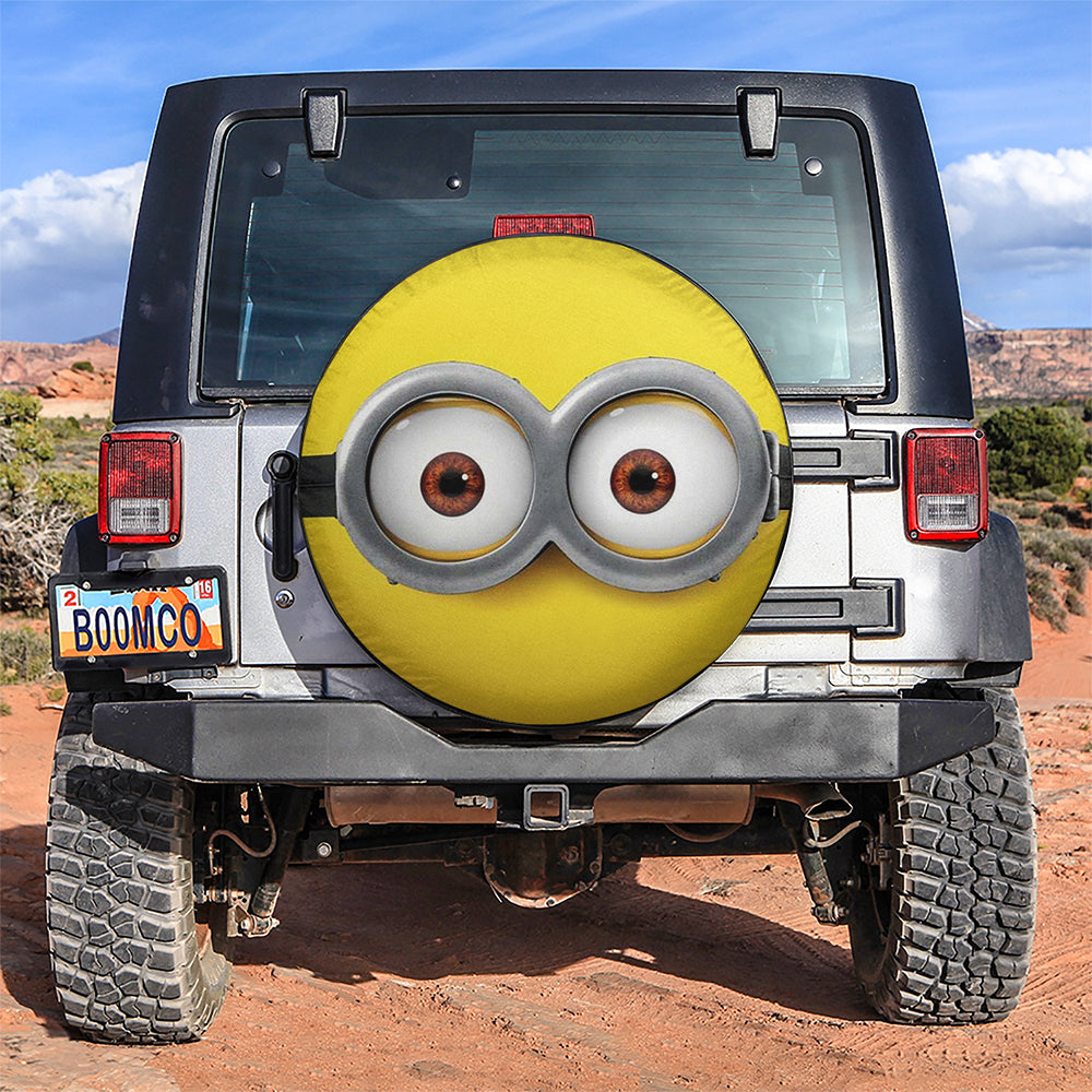 Minion Eyes Cartoon Car Spare Tire Covers Gift For Campers Nearkii