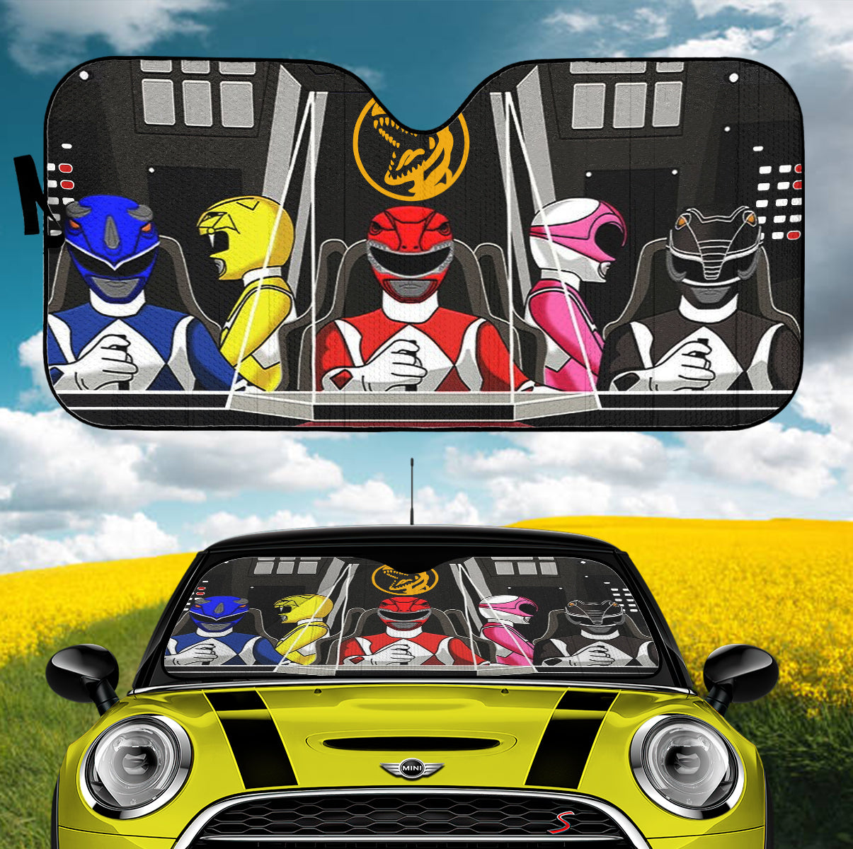 Mighty Morphin Power Rangers Car Auto Sunshades Nearkii