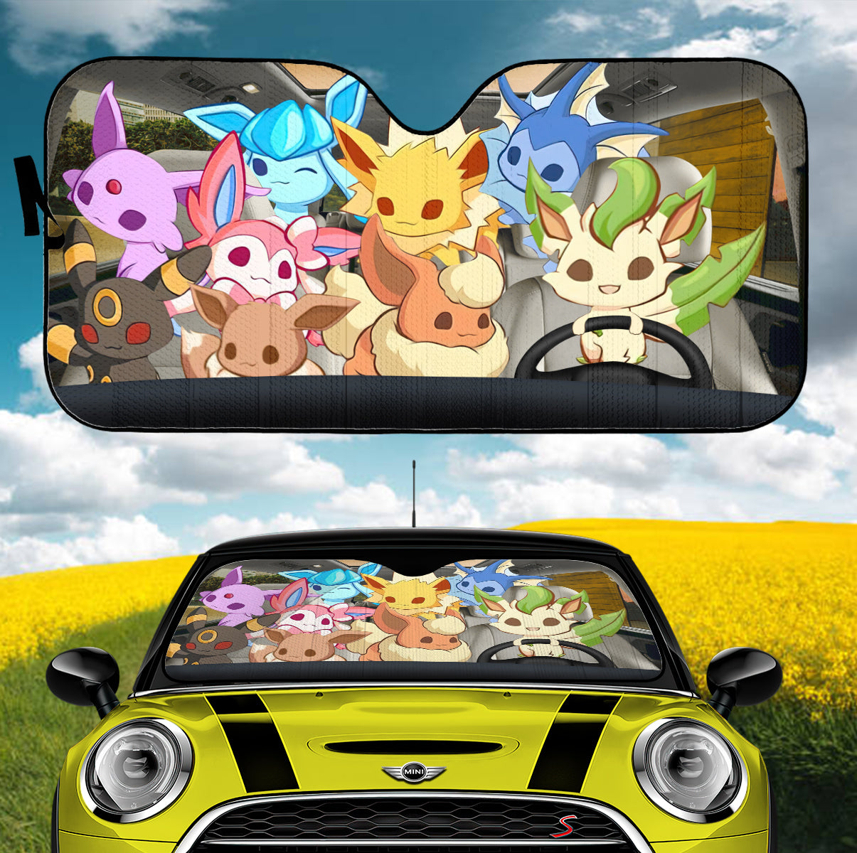 Eevee Evolution Pokemon Anime Car Auto Sunshades Nearkii